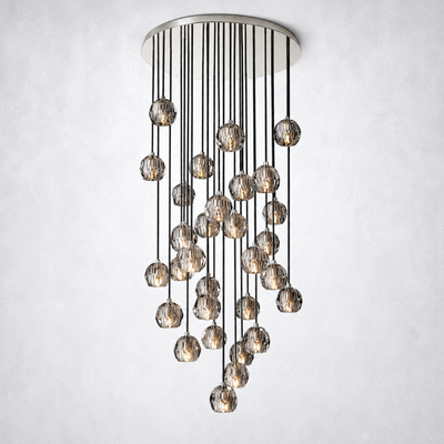 Meridian Smoke Crystal Cluster Chandelier 30"