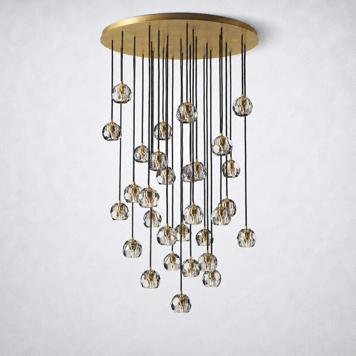 Meridian Smoke Crystal Cluster Chandelier 30"