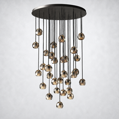 Meridian Smoke Crystal Cluster Chandelier 40"
