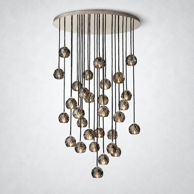 Meridian Smoke Crystal Cluster Chandelier 40"