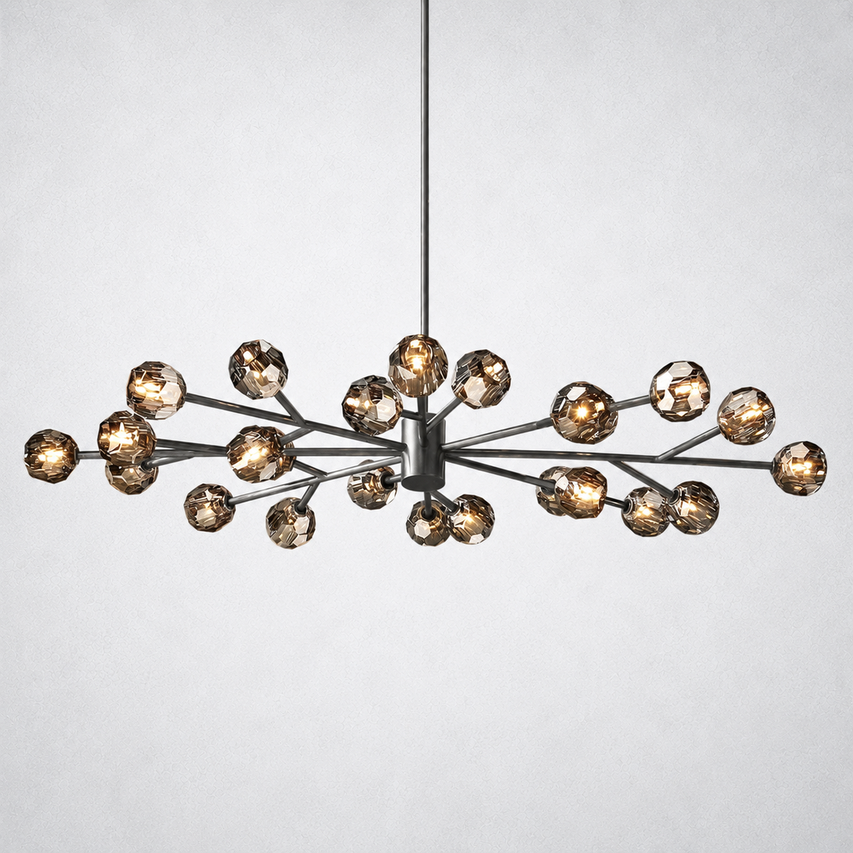 Meridian Smoke Crystal Oval Chandelier 72"