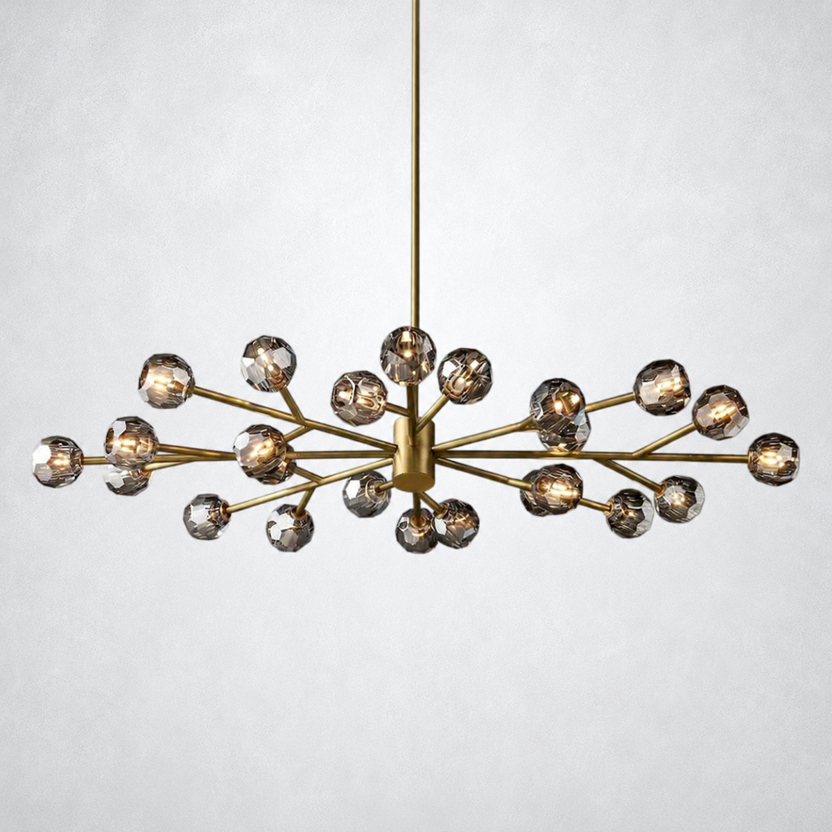 Meridian Smoke Crystal Oval Chandelier 72"