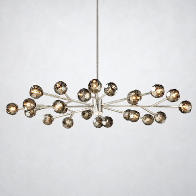 Meridian Smoke Crystal Oval Chandelier 72"