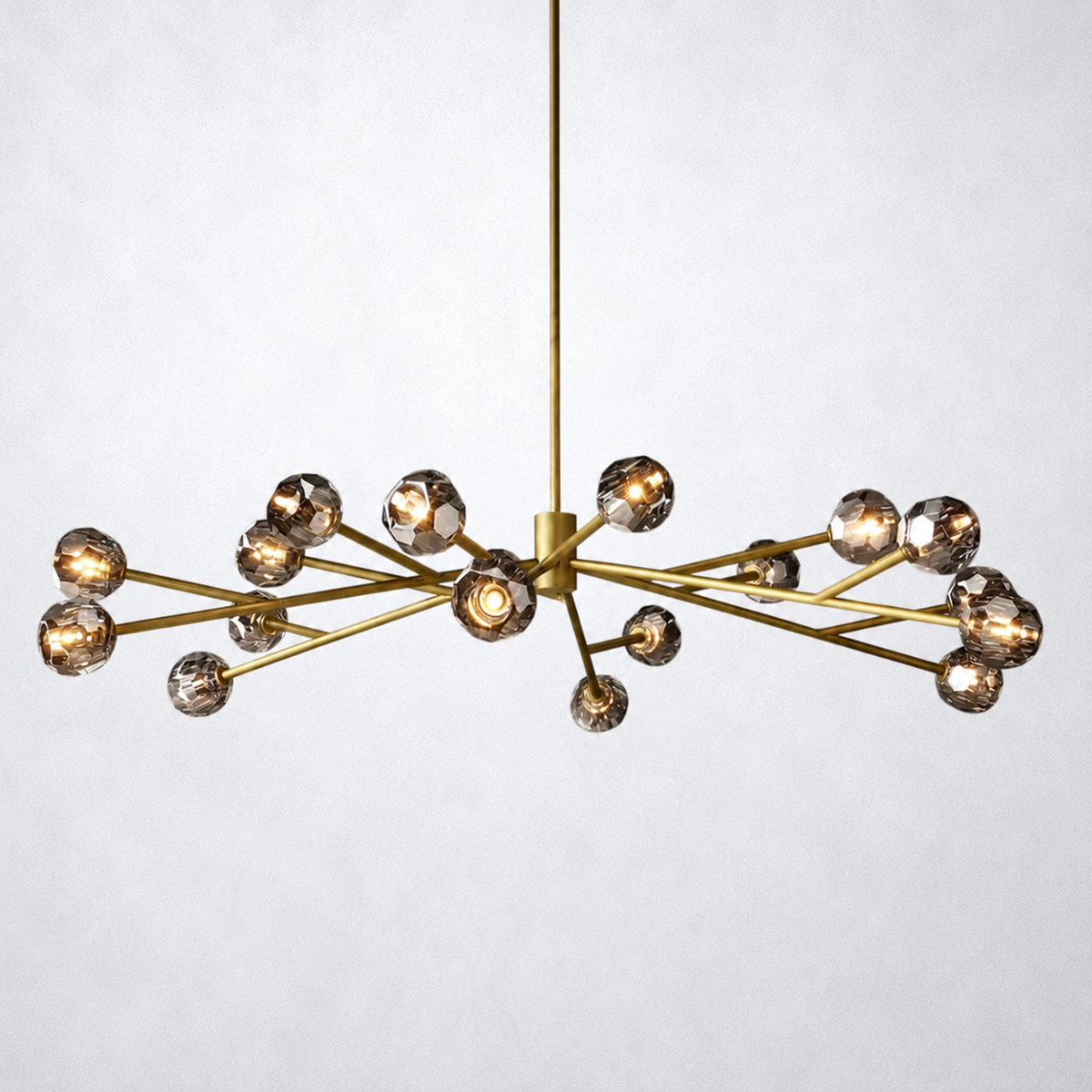 Meridian Smoke Crystal Round Chandelier 72"
