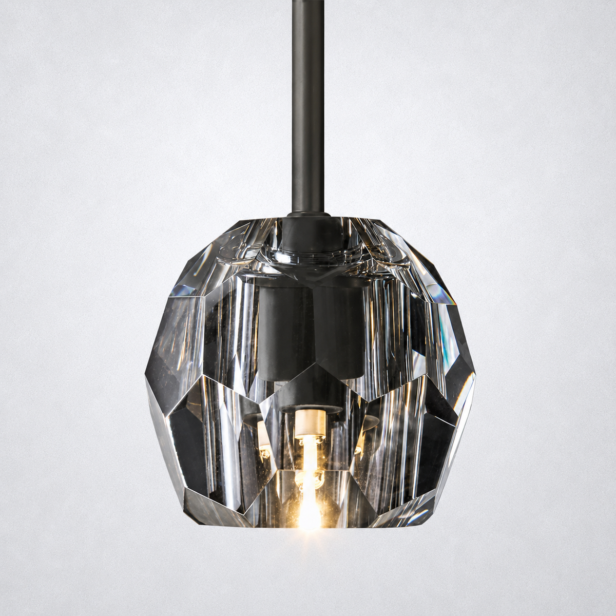 Meridian Smoke Cristal Glass Rod Pendant