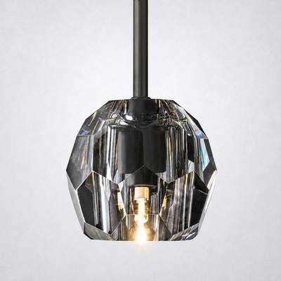 Meridian Smoke Cristal Glass Rod Pendant