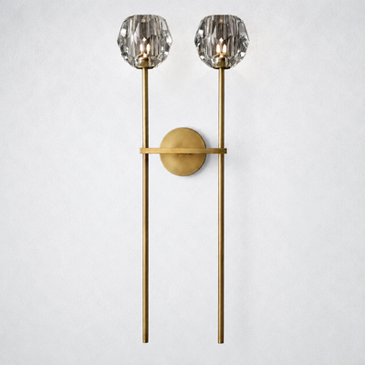 Meridian Clear Crystal Grand Double Sconce 28''
