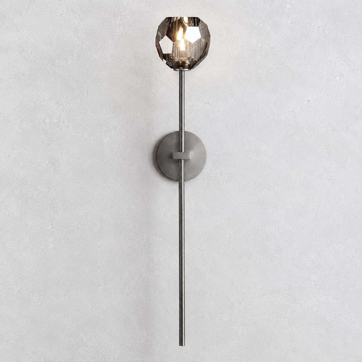 Meridian Smoke Crystal Grand Wall Sconce
