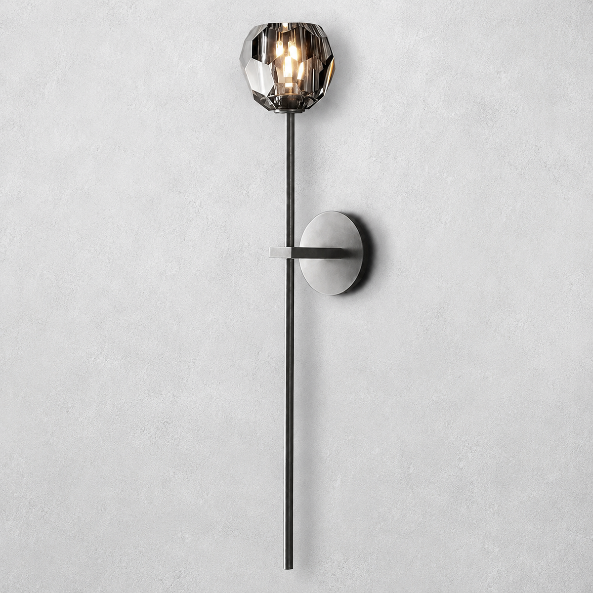 Meridian Smoke Crystal Grand Wall Sconce