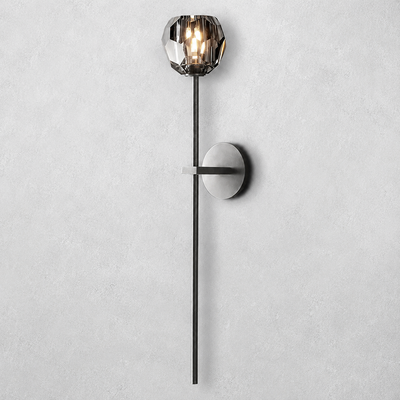Meridian Smoke Crystal Grand Wall Sconce