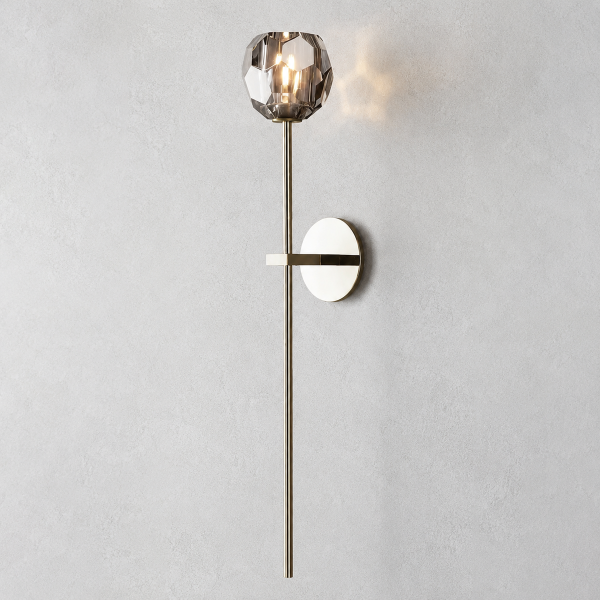 Meridian Smoke Crystal Grand Wall Sconce
