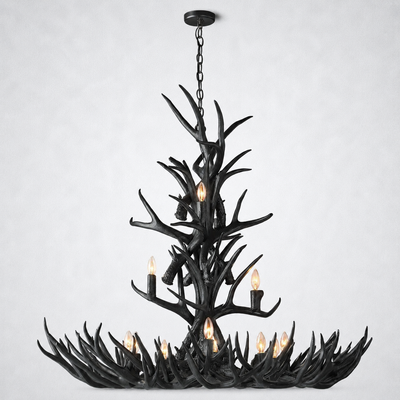 Moonlit Antler Chandelier 48"