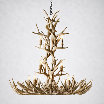 Moonlit Antler Chandelier 48"