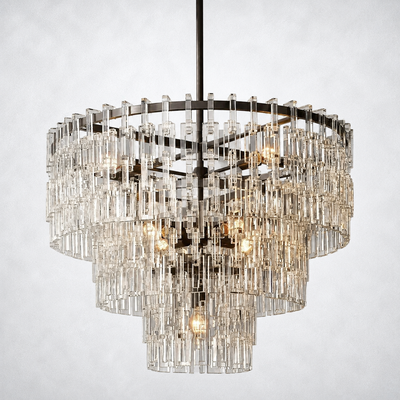 Riviera 3-Tier Round Chandelier 36"
