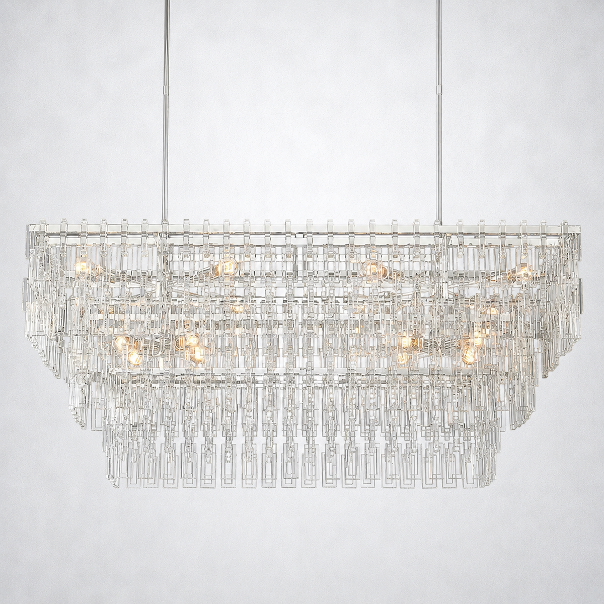 Riviera 3-Tier Rectangle Chandelier 60"