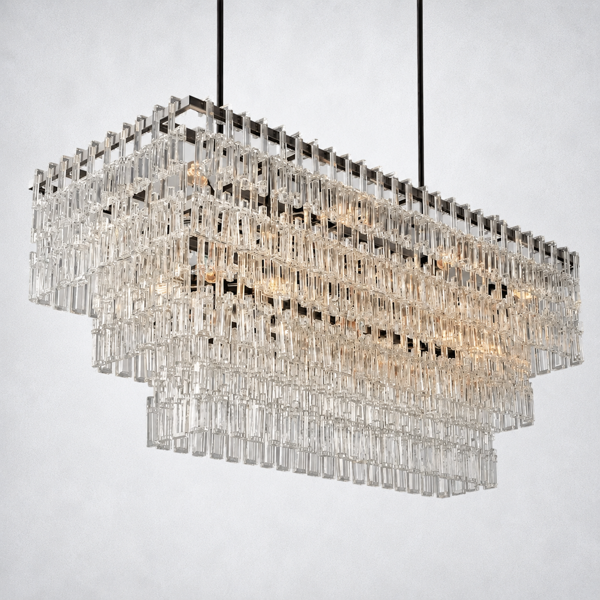 Riviera 3-Tier Rectangle Chandelier 60"