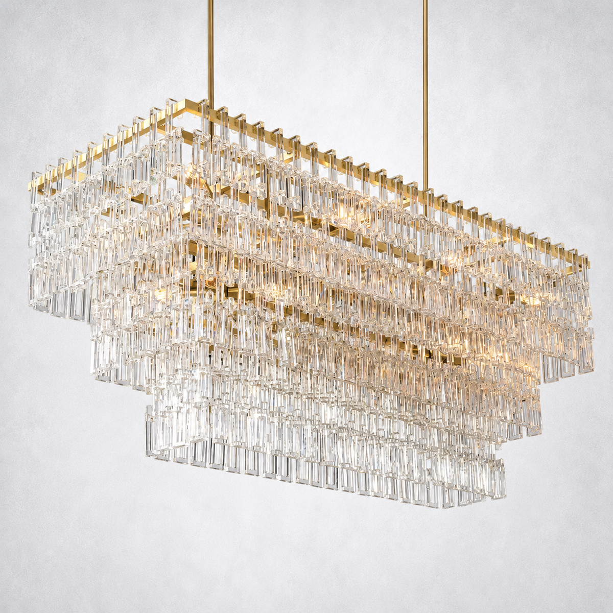 Riviera 3-Tier Rectangle Chandelier 60"