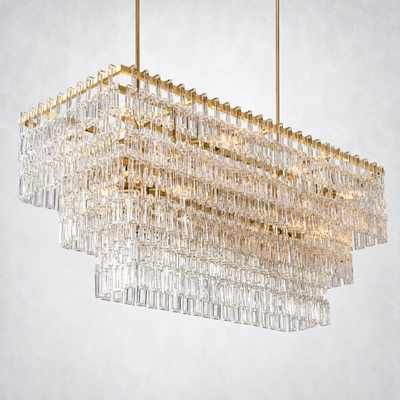 Riviera 3-Tier Rectangle Chandelier 60"