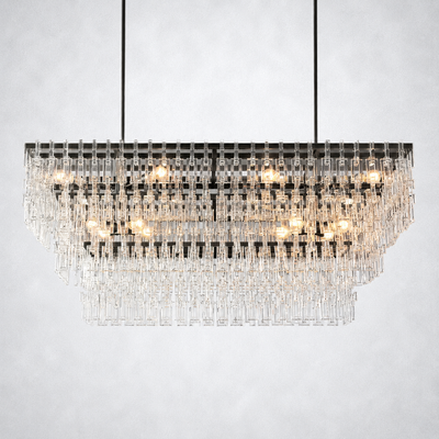 Riviera 3-Tier Rectangle Chandelier 60"