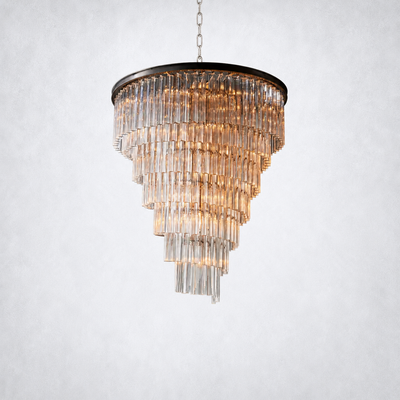 1920 Avelora Glass Spiral Chandelier