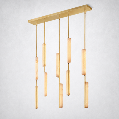 Sterling Alabaster Linear Chandelier 54"