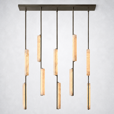 Sterling Alabaster Linear Chandelier 54"