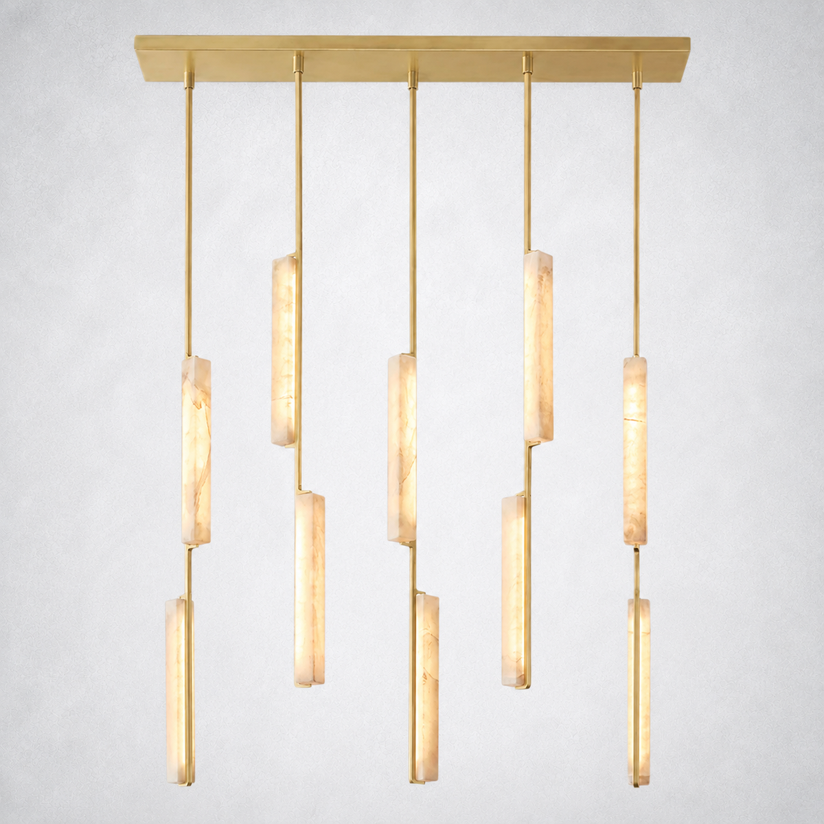 Sterling Alabaster Linear Chandelier 54"