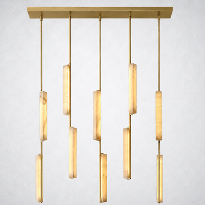 Sterling Alabaster Linear Chandelier 54"