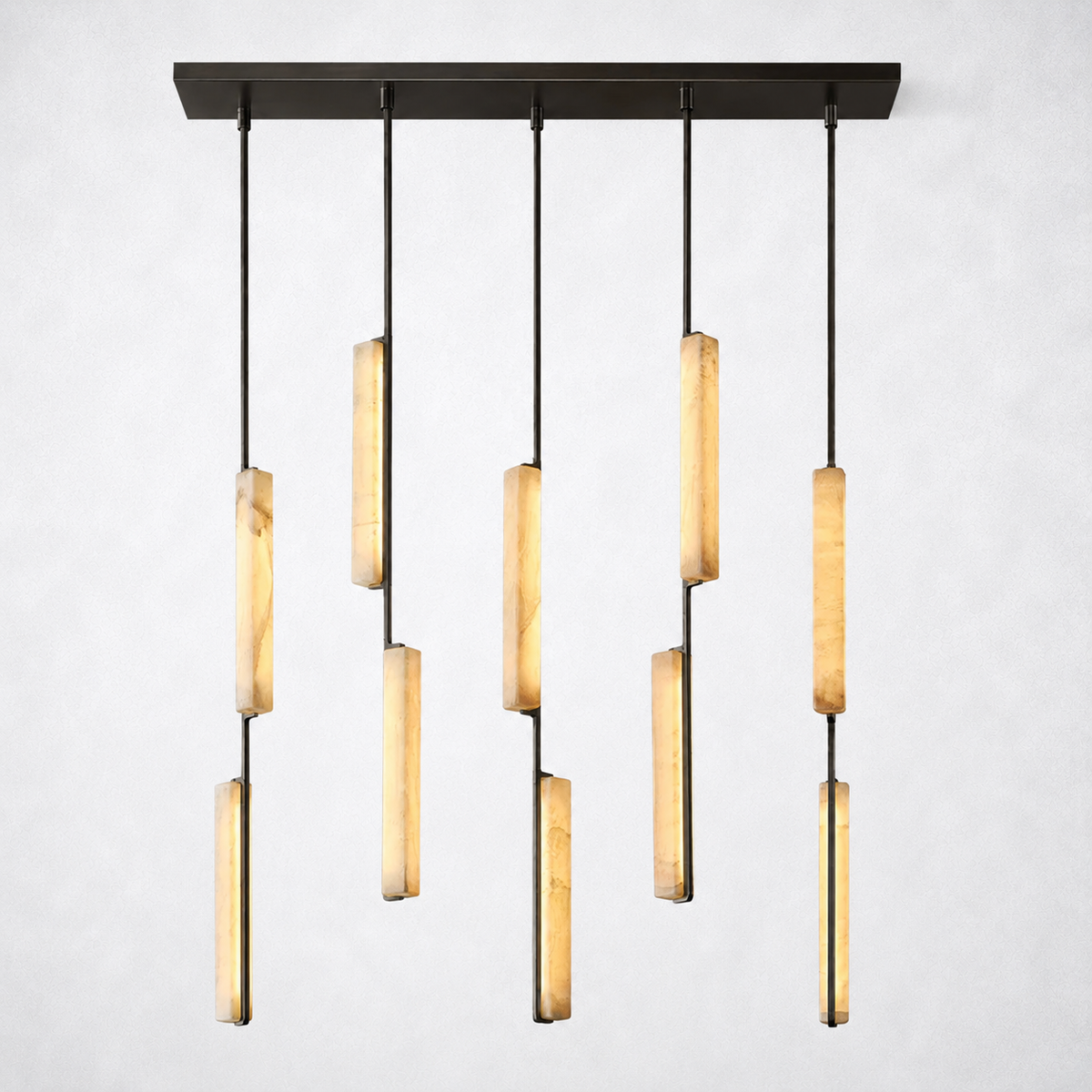 Sterling Alabaster Linear Chandelier 54"