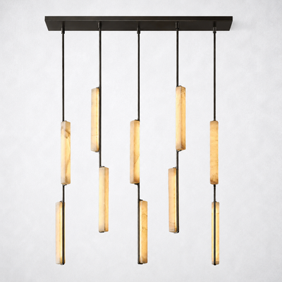 Sterling Alabaster Linear Chandelier 54"