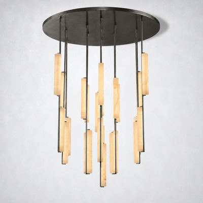 Sterling Alabaster Round Chandelier 56"