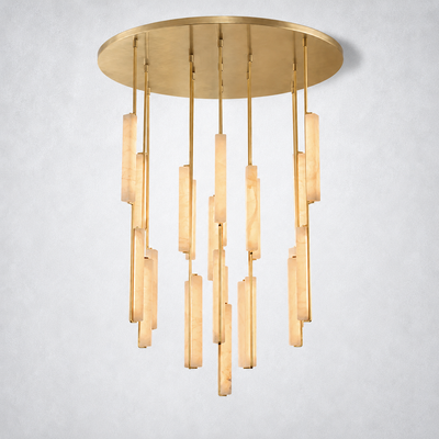 Sterling Alabaster Round Chandelier 56"