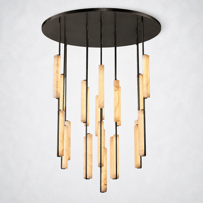 Sterling Alabaster Round Chandelier 56"