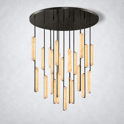 Sterling Alabaster Round Chandelier 56"