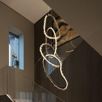 Savoy Crystal Cluster 5 Rings Chandelier