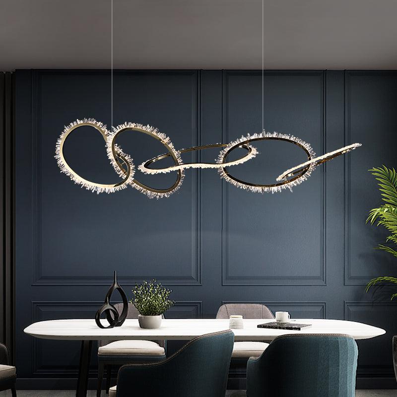 Savoy Crystal Cluster 5 Rings Chandelier