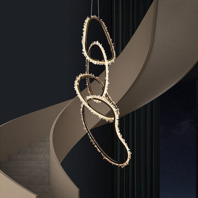 Savoy Crystal Cluster 5 Rings Chandelier