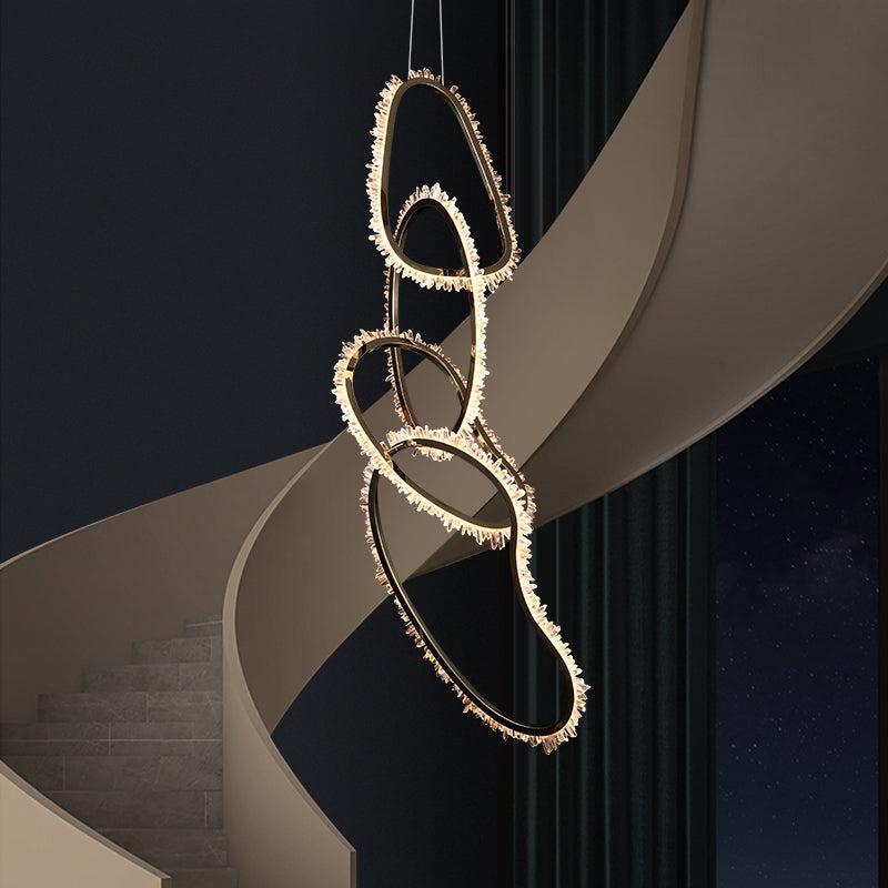 Savoy Crystal Cluster 5 Rings Chandelier