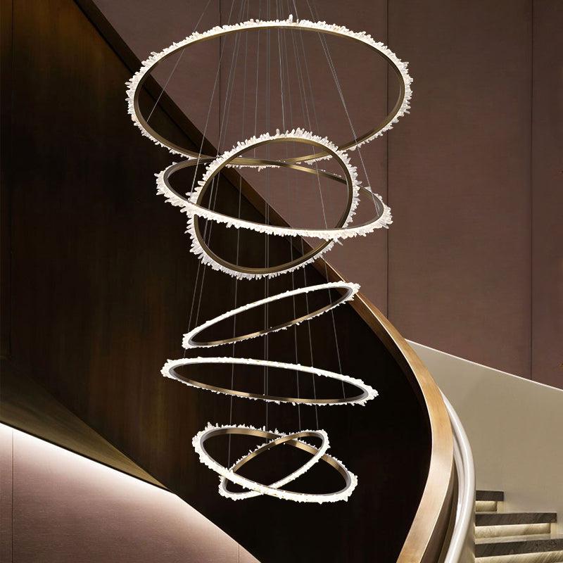Savoy Crystal Cluster Multi Rings Chandelier