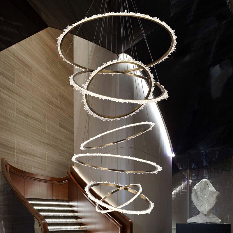 Savoy Crystal Cluster Multi Rings Chandelier