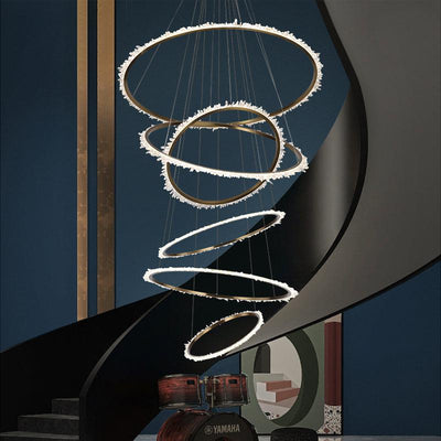 Savoy Crystal Cluster Multi Rings Chandelier
