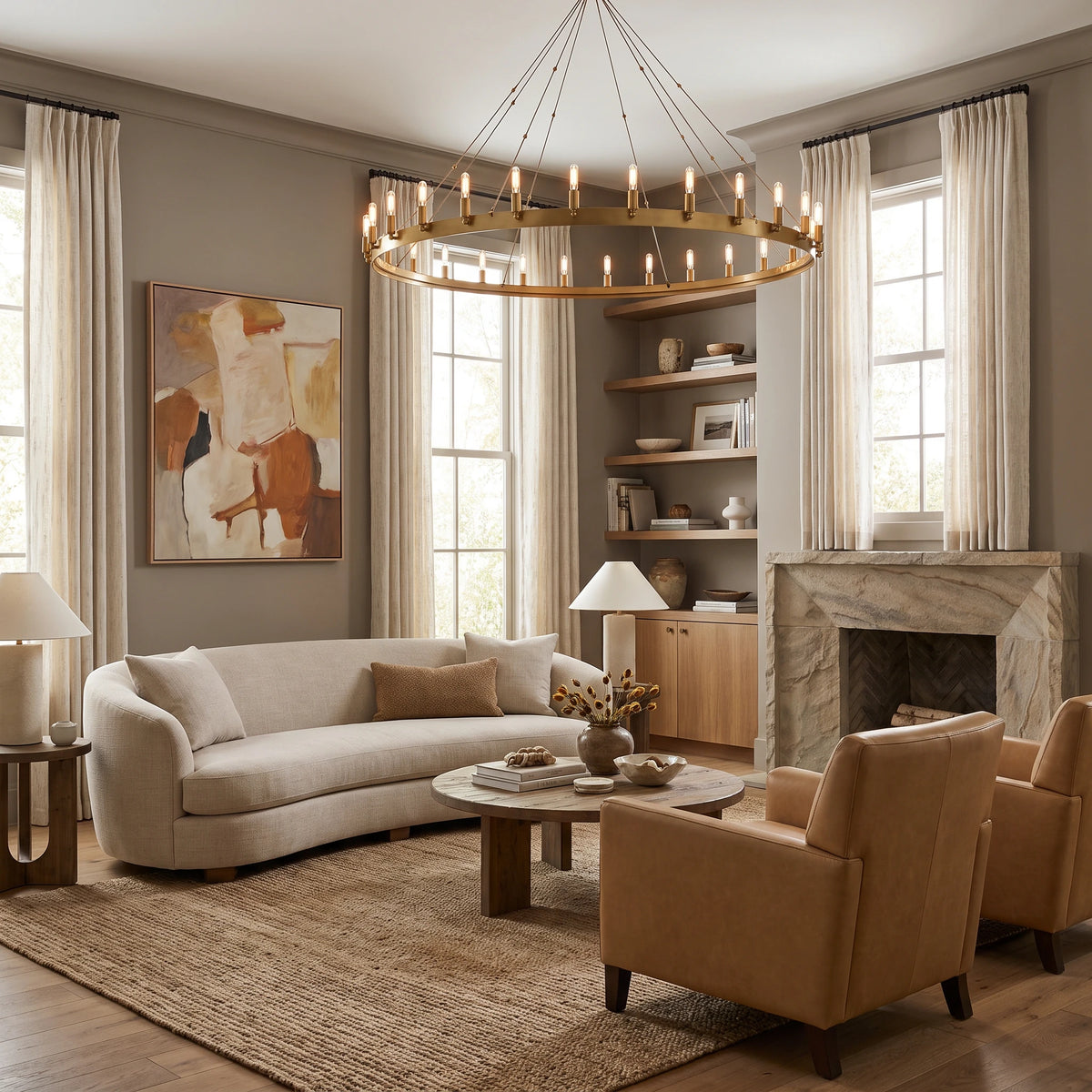 Cominv Round Chandelier 26", 38", 50", 63", 73"