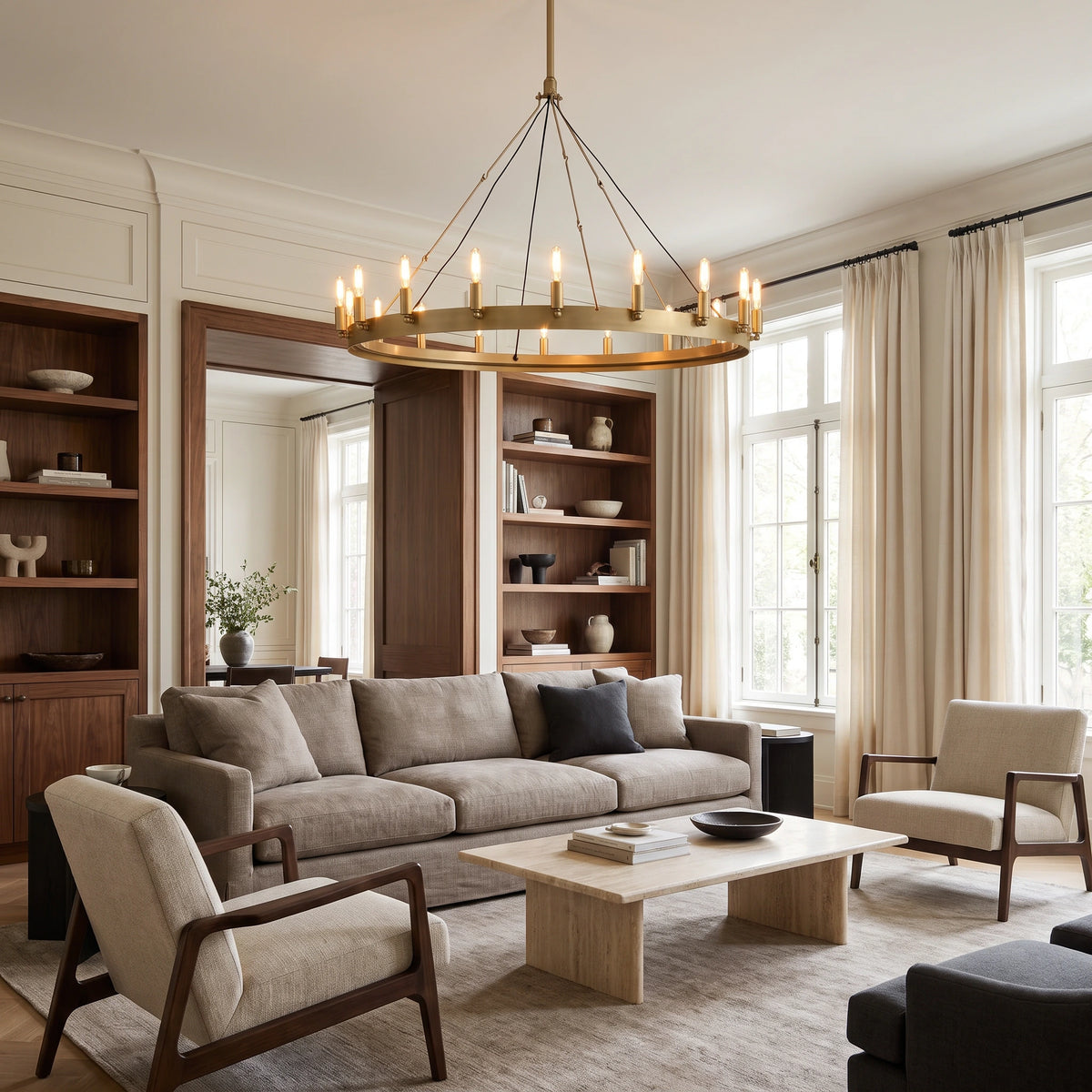 Cominv Round Chandelier 26", 38", 50", 63", 73"