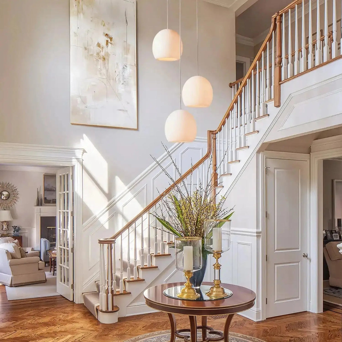 Arican Round Alabaster Chandelier