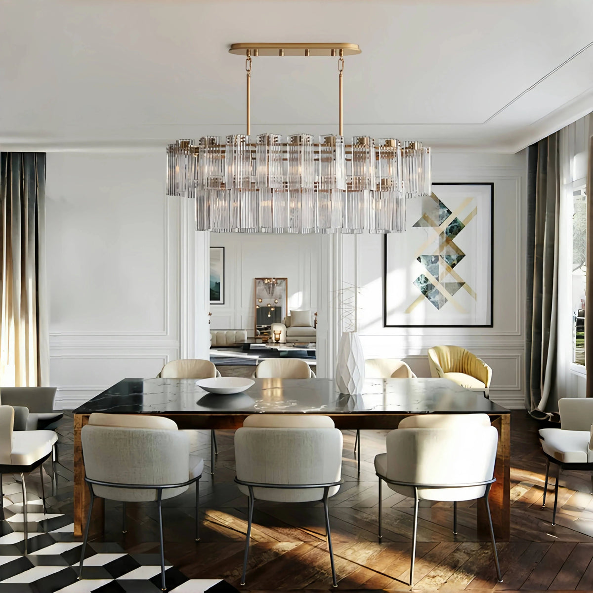 Delsie Oval Chandelier 51''63''72''