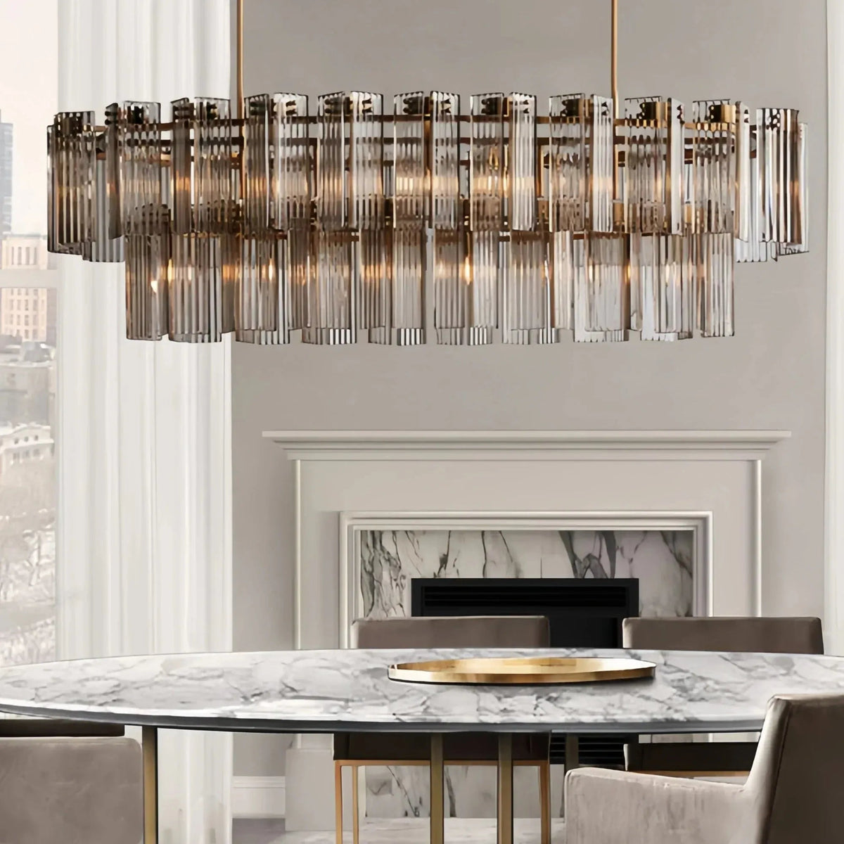 Delsie Oval Chandelier 51''63''72''
