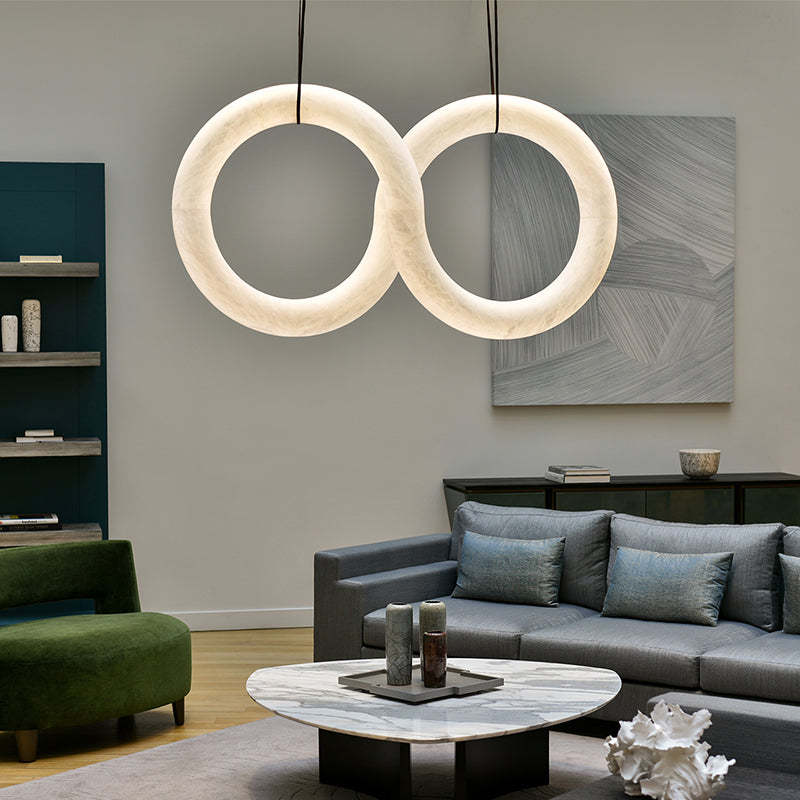 Nocturne Inspired Alabaster Chandelier Light