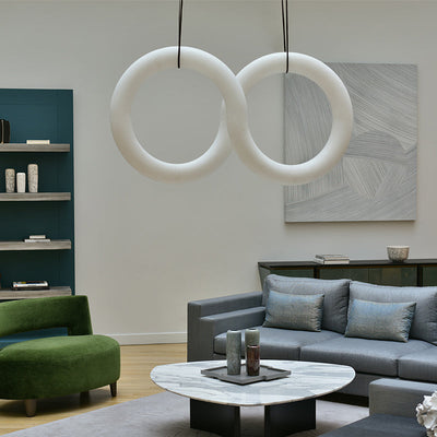 Nocturne Inspired Alabaster Chandelier Light