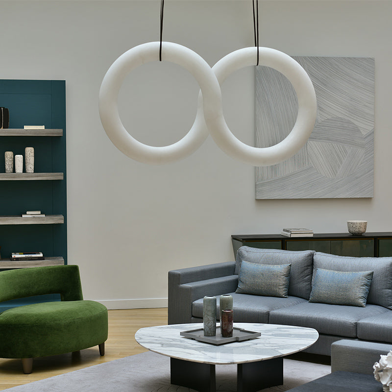Nocturne Inspired Alabaster Chandelier Light
