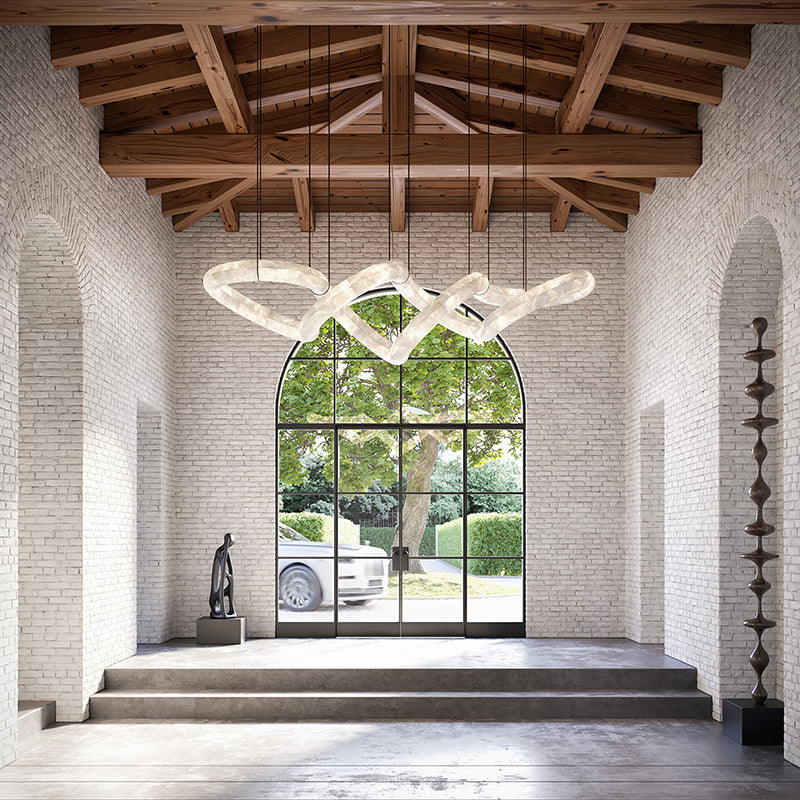 Nocturne Symmetrical Alabaster Chandelier